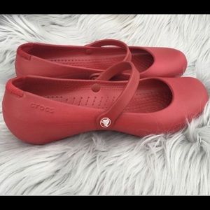 Red Crocs Women’s size 10